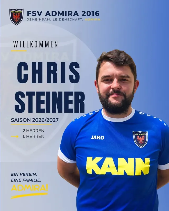Willkommen im 1. Männerbereich, Chris! 💙🤍💛