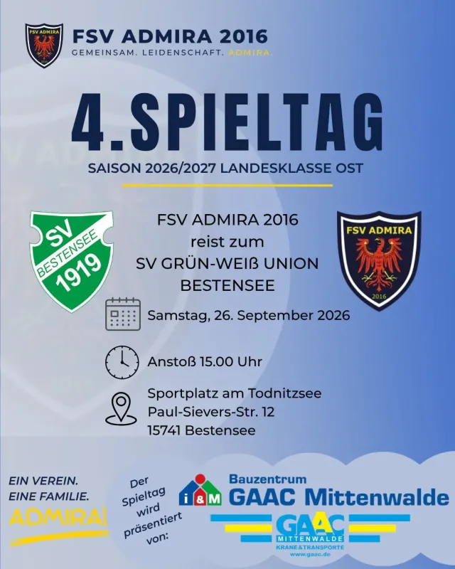4. SPIELTAG – LANDESKLASSE OST! ⚽️