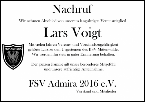 Nachruf Lars Voigt
