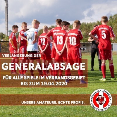 Generalabsage verlängert bis 19.04.2020