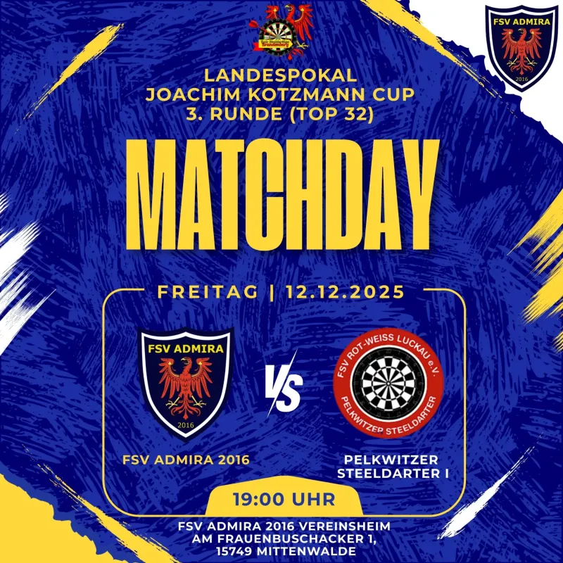 🎯 MATCHDAY | Landespokal – 3. Runde (Top 32) 🎯