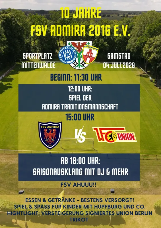 10 Jahre FSV Admira 2016 e.V. – Das große Jubiläum! 🎉⚽