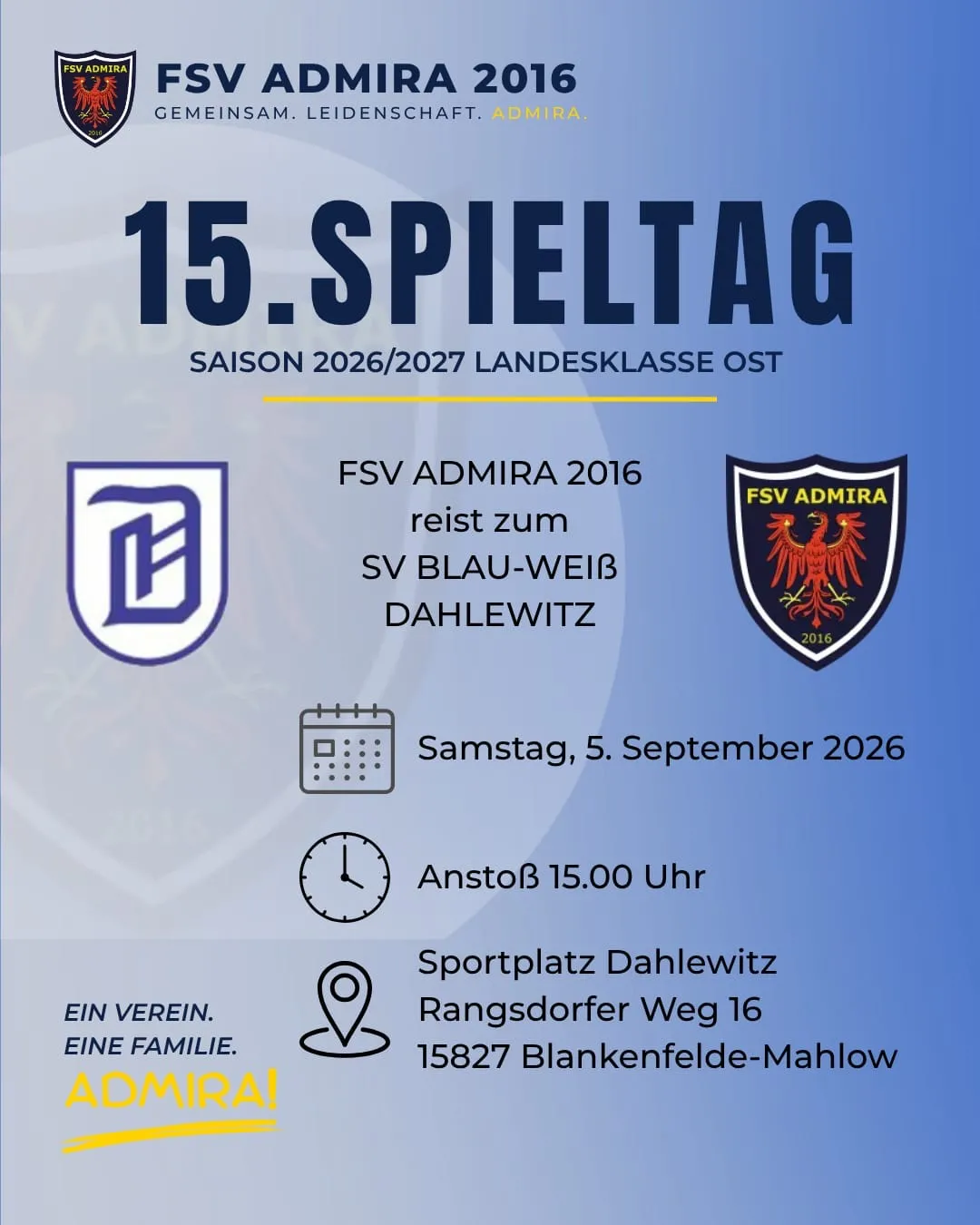 NÄCHSTER SPIELTAG! 💙🤍💛