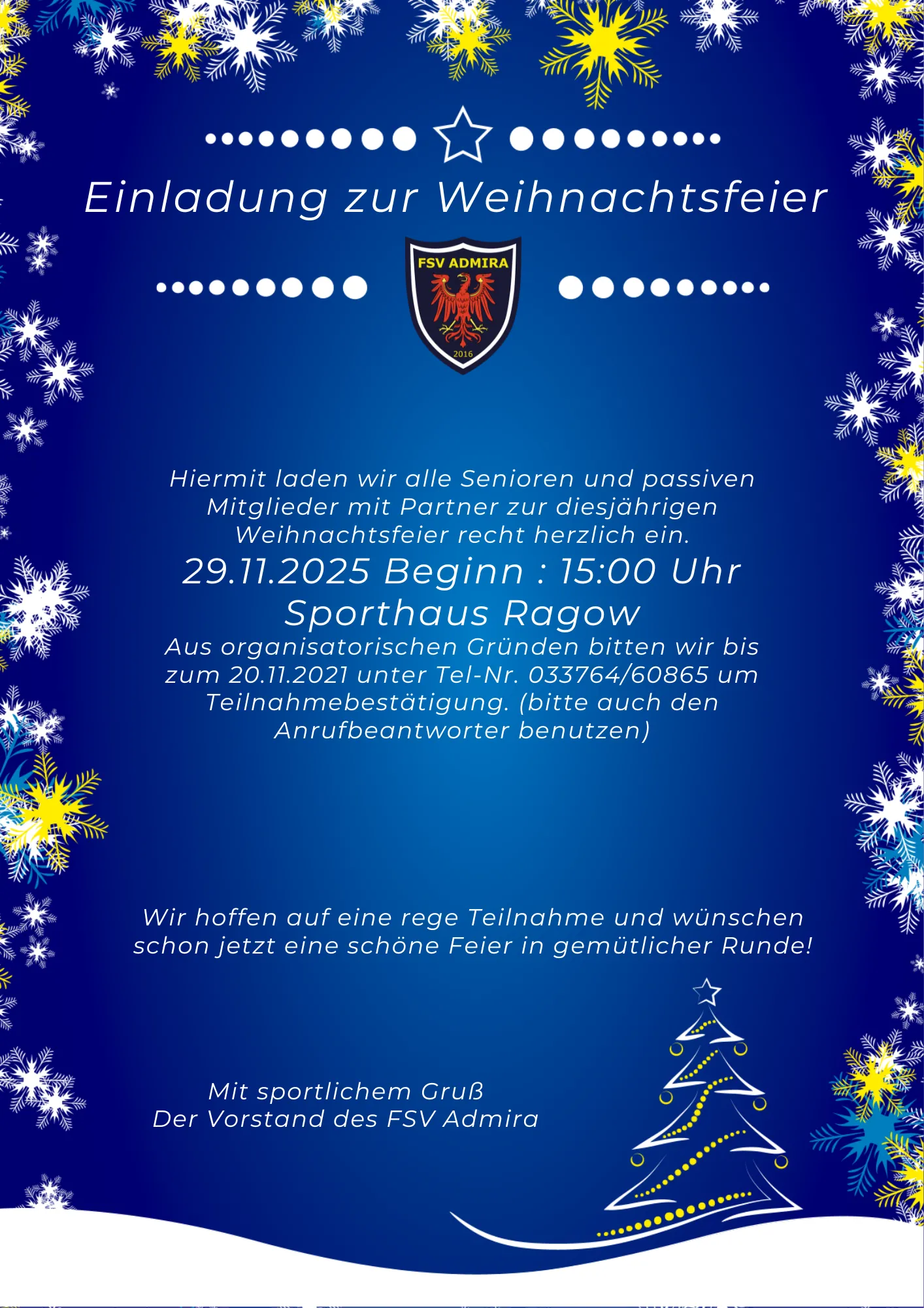 Weihnachtsfeier passive Mitglieder & Senioren