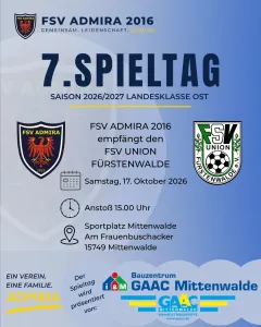 7. SPIELTAG – LANDESKLASSE OST! ⚽️